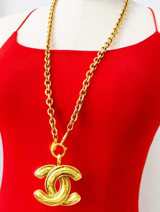 CHANEL Jewelry - Chanel 24kt Gold-plated Quilted CC Long Necklace
